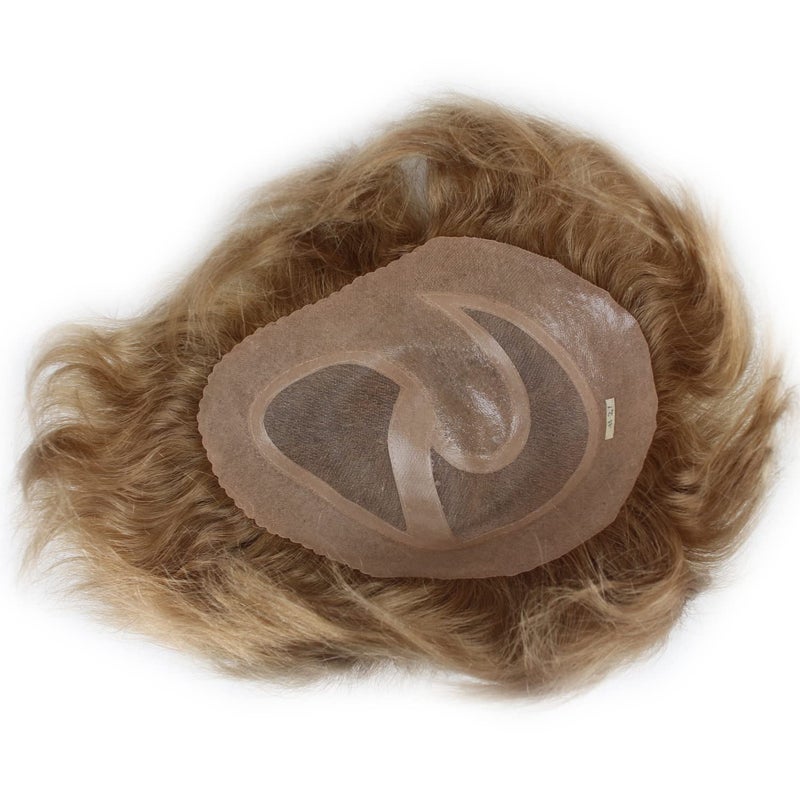 Voloria Real Human Hair French Lace with PU Thin Skin Stock Mens Toupee Hair Pieces 21 Color