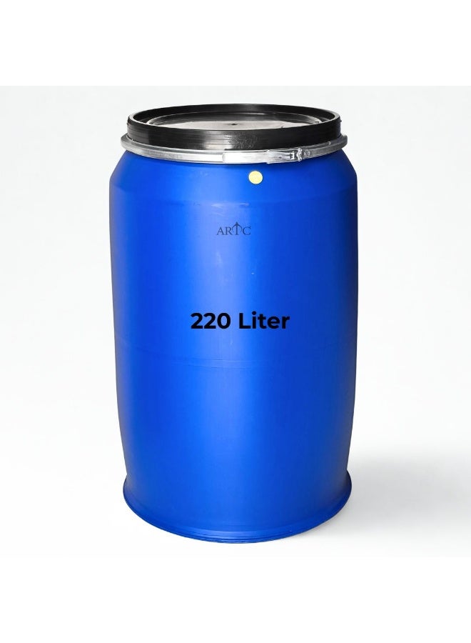 ARTC New 220L Premium HDPE Blue Plastic Storage Barrel, Round Jerrycan with Sealed Lid | Heavy Duty Airtight Leakproof Food Grade & Chemical Safe Drum for Perfume, Oil, Oud, Food, Water, Chemical, Liquid, Dry Goods | Pure High-Quality Material Reusable Industrial Container for Shipping Companies, Factories, Shops, Warehouses - Image 1