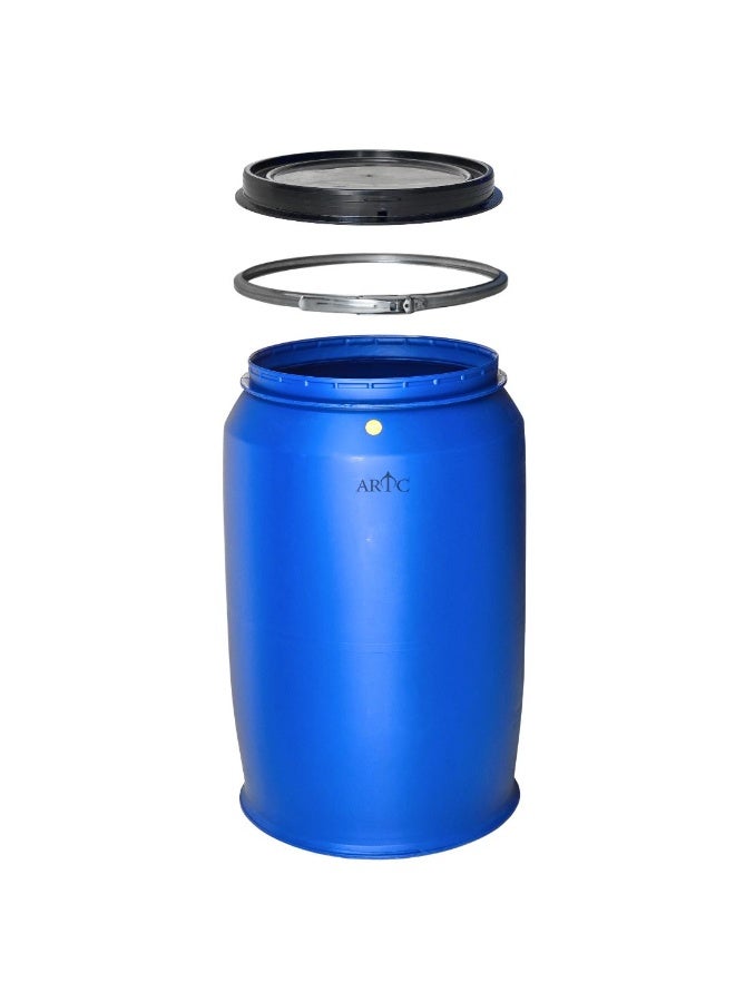 ARTC New 220L Premium HDPE Blue Plastic Storage Barrel, Round Jerrycan with Sealed Lid | Heavy Duty Airtight Leakproof Food Grade & Chemical Safe Drum for Perfume, Oil, Oud, Food, Water, Chemical, Liquid, Dry Goods | Pure High-Quality Material Reusable Industrial Container for Shipping Companies, Factories, Shops, Warehouses - Image 3