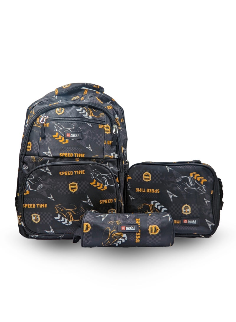 نوزكي حقيبة مدرسية للأطفال مكونة من 3 قطع/مجموعة - مثالية لحقيبة ظهر الطلاب، وحقيبة المدرسة، وحقيبة الأقلام، وصندوق الغداء . 15.5 بوصة - Image 1