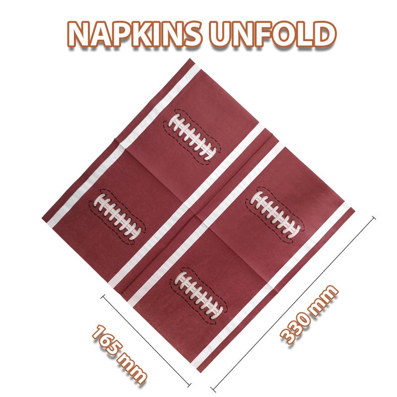 EaciTown Paper Football Plates & Football Napkins Set Serve 20 Football Party Plates Disposable for Birthday Party Football Game Day Party Faovrs - Image 4