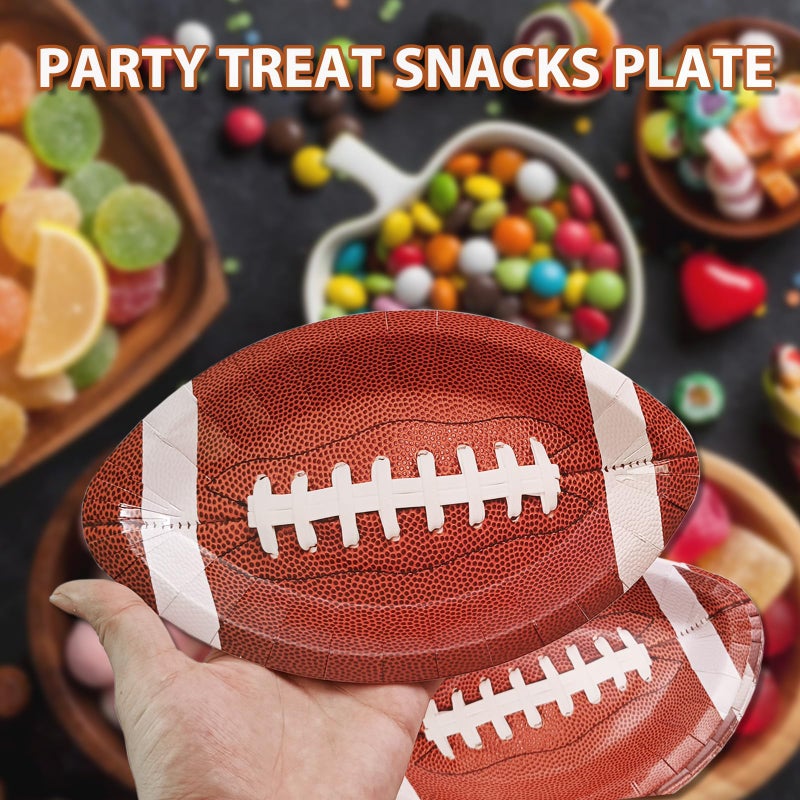 EaciTown Paper Football Plates & Football Napkins Set Serve 20 Football Party Plates Disposable for Birthday Party Football Game Day Party Faovrs - Image 2