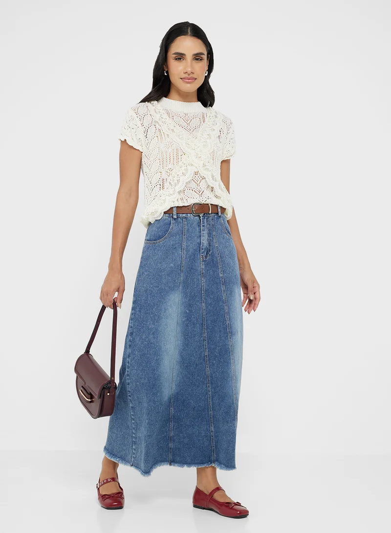 جينجر Denim A Line  Skirt
