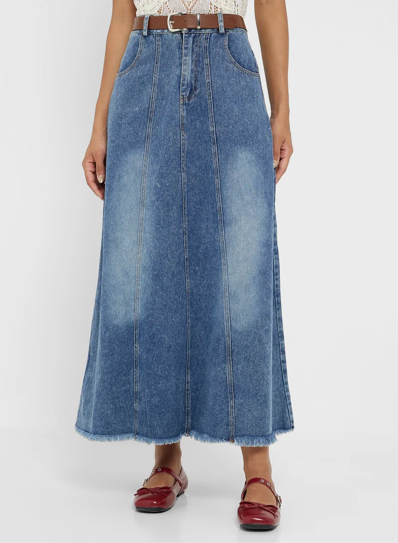 جينجر Denim A Line  Skirt