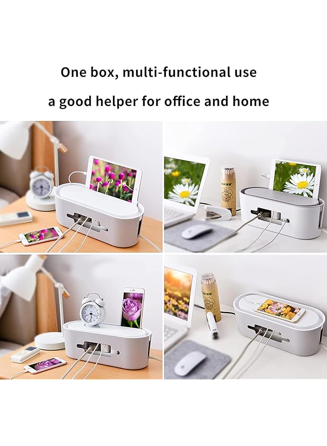 X spring Cable Management Box Power Strip Holder With Porous And Breathable Multifunction Floor Outlet Hider Desk Cord Organizer Extension Hiders To Keep Home Office Tidy - Image 4