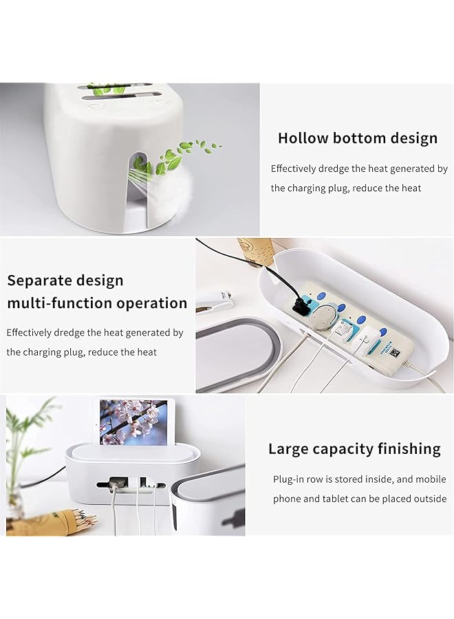 X spring Cable Management Box Power Strip Holder With Porous And Breathable Multifunction Floor Outlet Hider Desk Cord Organizer Extension Hiders To Keep Home Office Tidy - Image 2