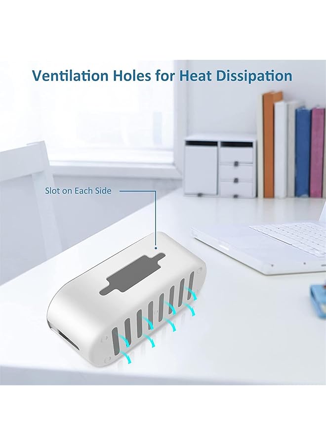 X spring Cable Management Box Power Strip Holder With Porous And Breathable Multifunction Floor Outlet Hider Desk Cord Organizer Extension Hiders To Keep Home Office Tidy - Image 3