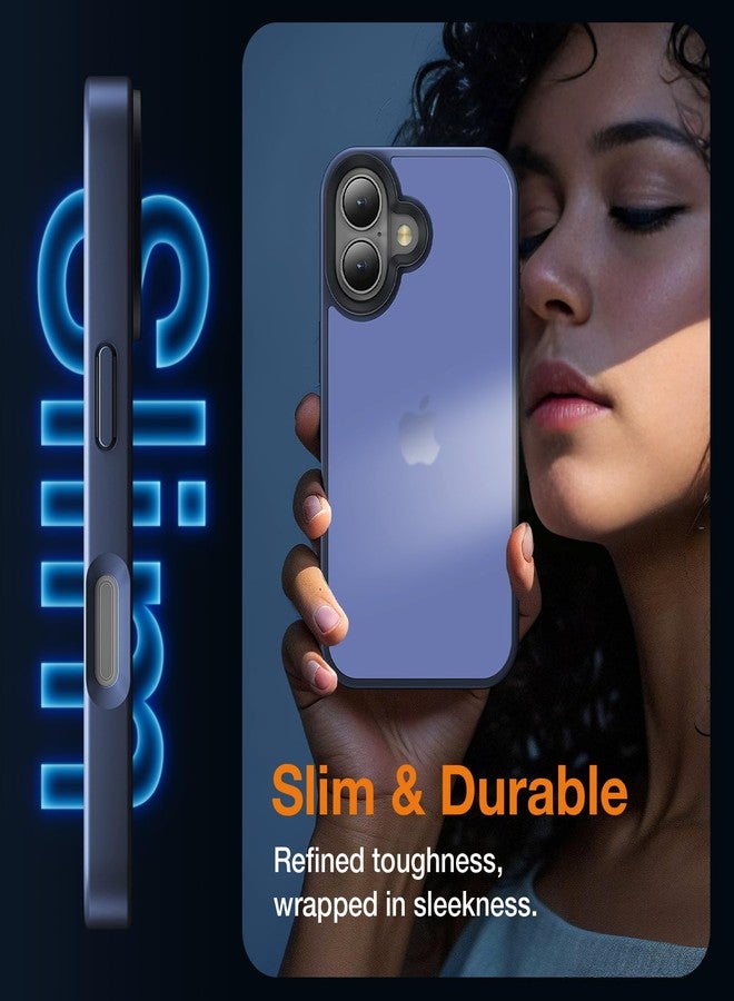 جراب Yriklso لهاتف iPhone 16، مقاوم للصدمات، حماية من السقوط بمعايير عسكرية، جراب خلفي صلب رفيع وشفاف لهاتف iPhone 16-6.1 بوصة، أزرق غير لامع - Image 5