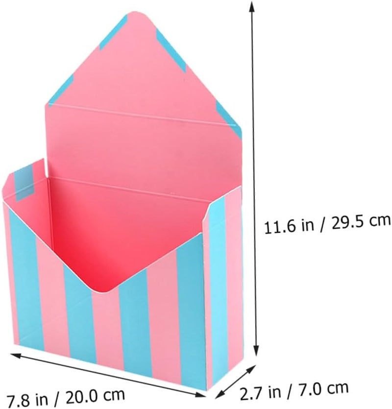 DRESSOOS Envelope Flower Boxes 5pcs Set, Decorative Folding Paper Packing Boxes for Bouquet Wrapping, Floral Storage with Mixed Red Polka Dot, Beige Dot, Purple Blue Stripe Designs, - Image 2