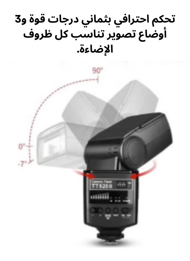 جودوكس فلاش TT520 II للكاميرات مع سوفت بوكس وريموت تحكم لاسلكي – خفيف الوزن وقابل للدوران  - Image 2