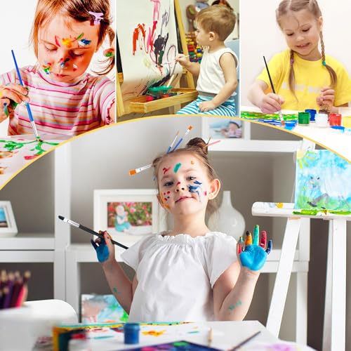 DOMMARE 30Pcs Small Paint Brushes Bulk for Kids Flat Nylon Hair Paintbrushes Acrylics Painting Supplies Oil Watercolors Crafts Brush for Students, Children and Adult, Pink - Image 5