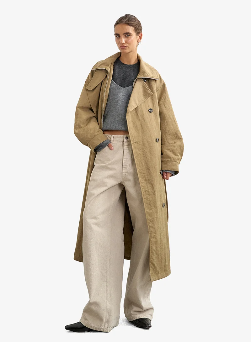 Topshop Funnel Neck Trench Coat