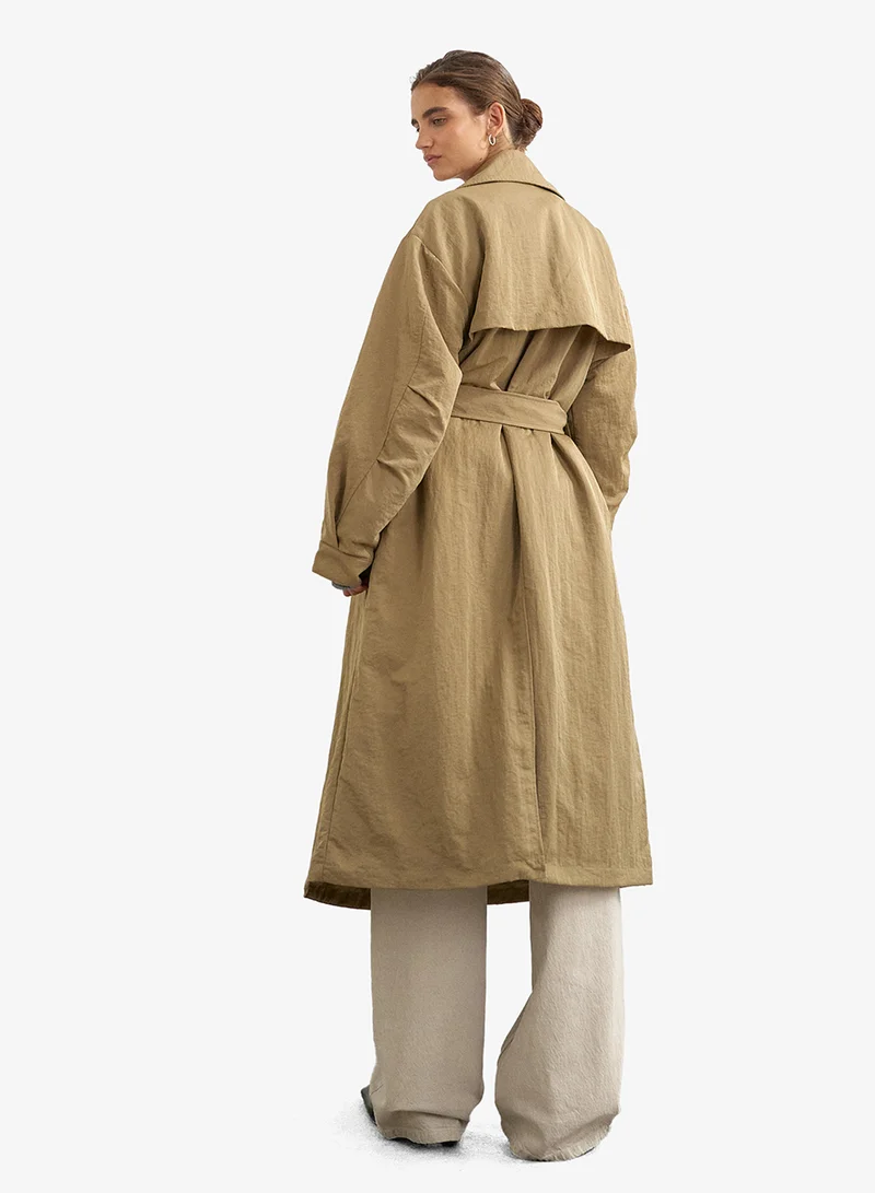 Topshop Funnel Neck Trench Coat