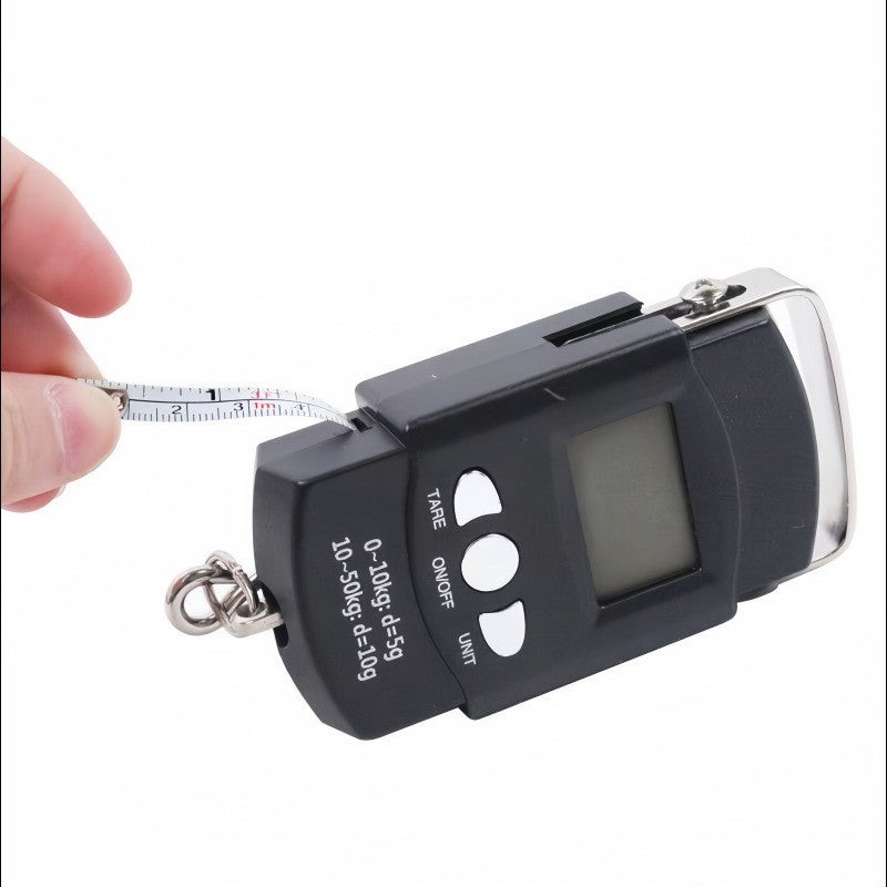 Portable Digital Luggage Scale 50kg with Tape Measure and 10g Precision, Black - Image 2