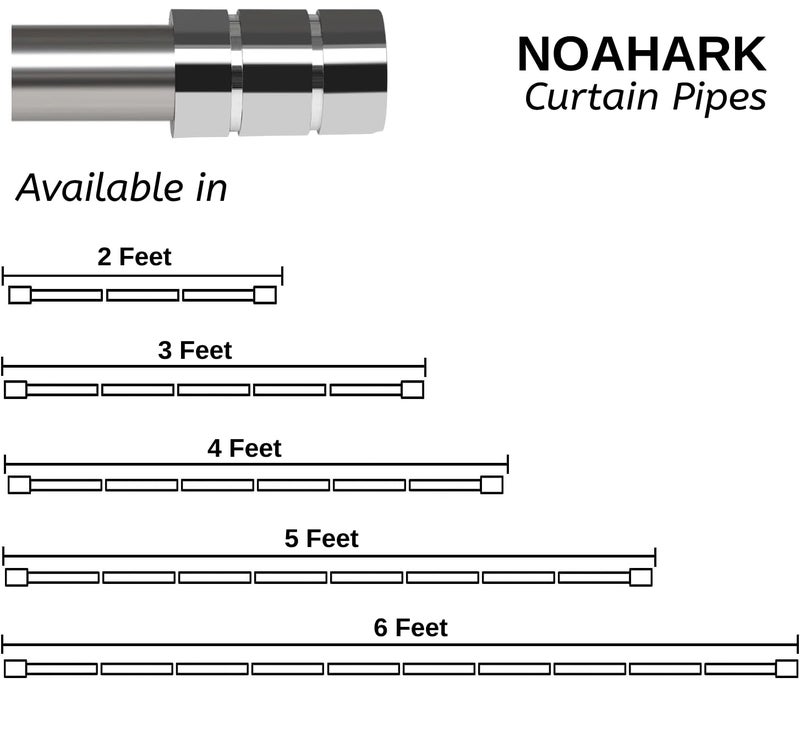 NOAHARK Stainless Steel Curtain Rod Steel Curtain Pipe for Door and Window AntiRust SS Shower Curtain Rods Pipes for Home and OfficeOnly Pipes 1 Rod 5 Feet - Image 3