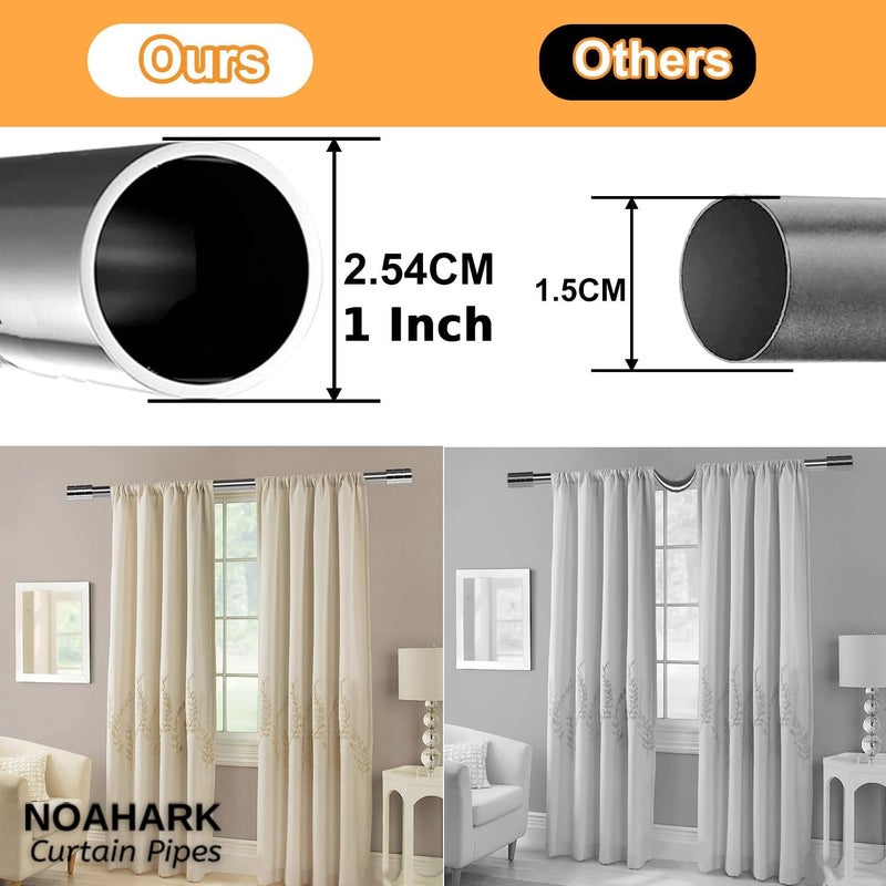 NOAHARK Stainless Steel Curtain Rod Steel Curtain Pipe for Door and Window AntiRust SS Shower Curtain Rods Pipes for Home and OfficeOnly Pipes 1 Rod 5 Feet - Image 4