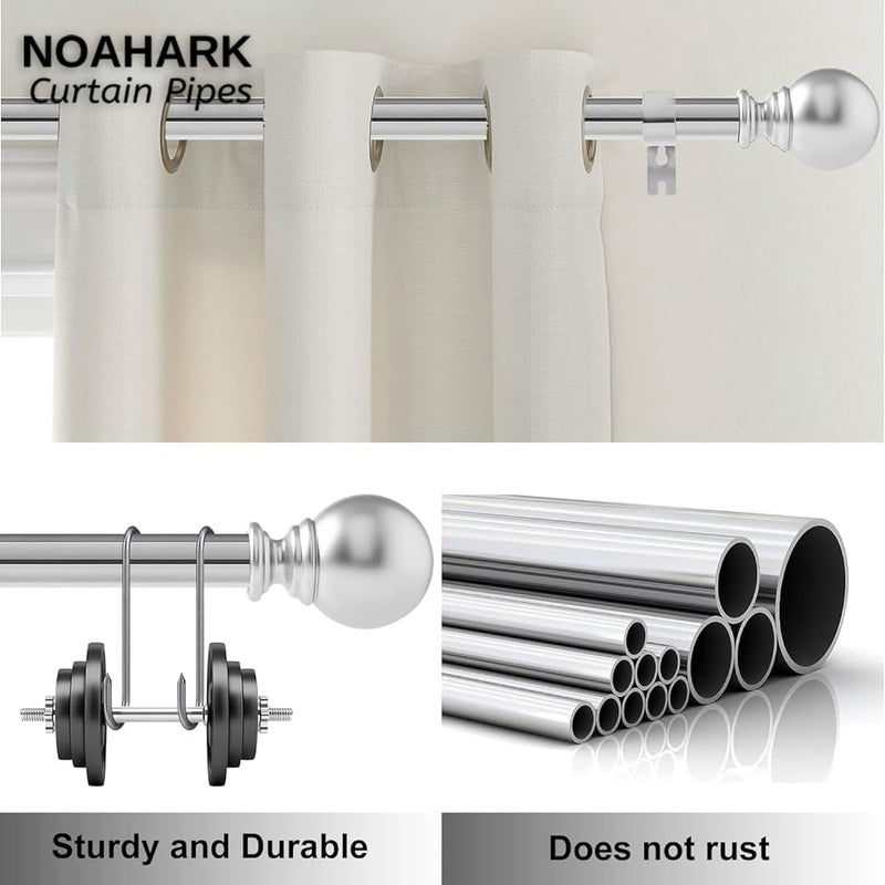 NOAHARK Stainless Steel Curtain Rod Steel Curtain Pipe for Door and Window AntiRust SS Shower Curtain Rods Pipes for Home and OfficeOnly Pipes 1 Rod 5 Feet - Image 5