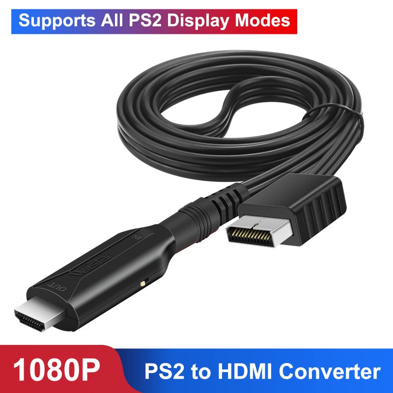 Wiistar PS2 to HDMI Converter Adapter PS2 HDMI Cable 1m/3.2ft Video Converter for HDTV HDMI Monitor Supports All PS 2 Display Modes - Image 2