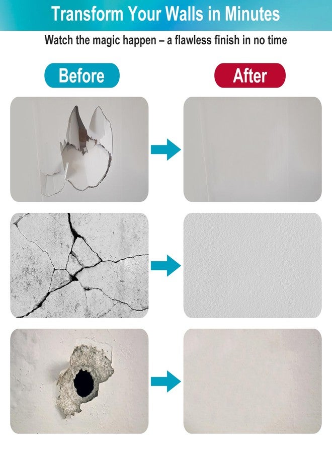 Comkrivy Drywall Repair Kit -12"x12" Dry Wall Repair Panel, All-in-One Drywall Patchs Wall Patch Repair Kit with Spackle, Mesh Tape, Putty Knives, Sanding Block for Large Wall Ceiling Hole Quick Repair - Image 4