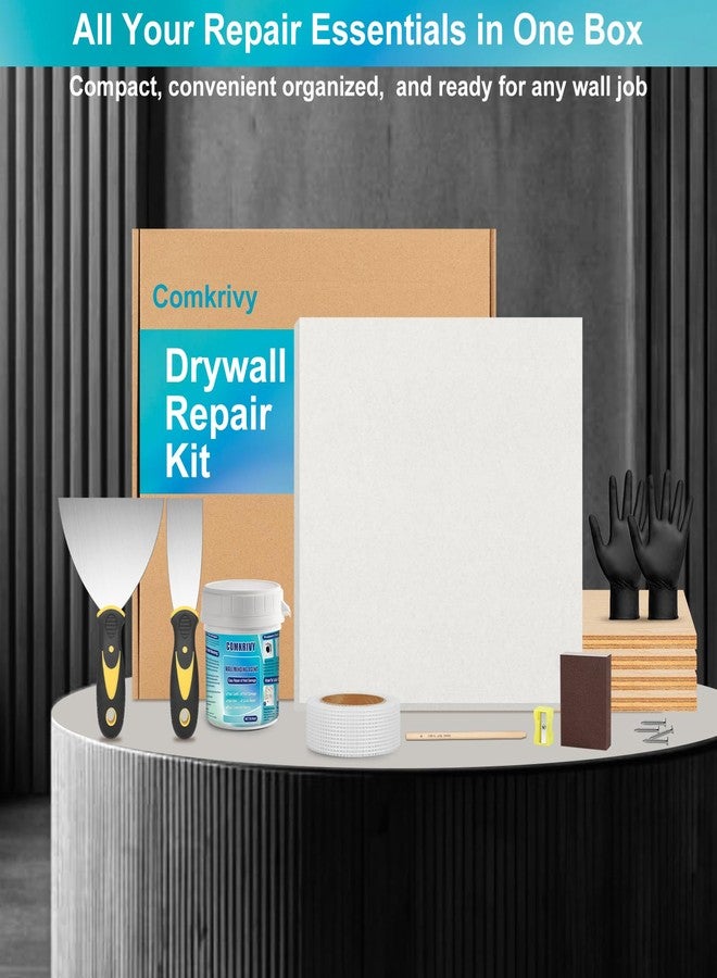 Comkrivy Drywall Repair Kit -12"x12" Dry Wall Repair Panel, All-in-One Drywall Patchs Wall Patch Repair Kit with Spackle, Mesh Tape, Putty Knives, Sanding Block for Large Wall Ceiling Hole Quick Repair - Image 5