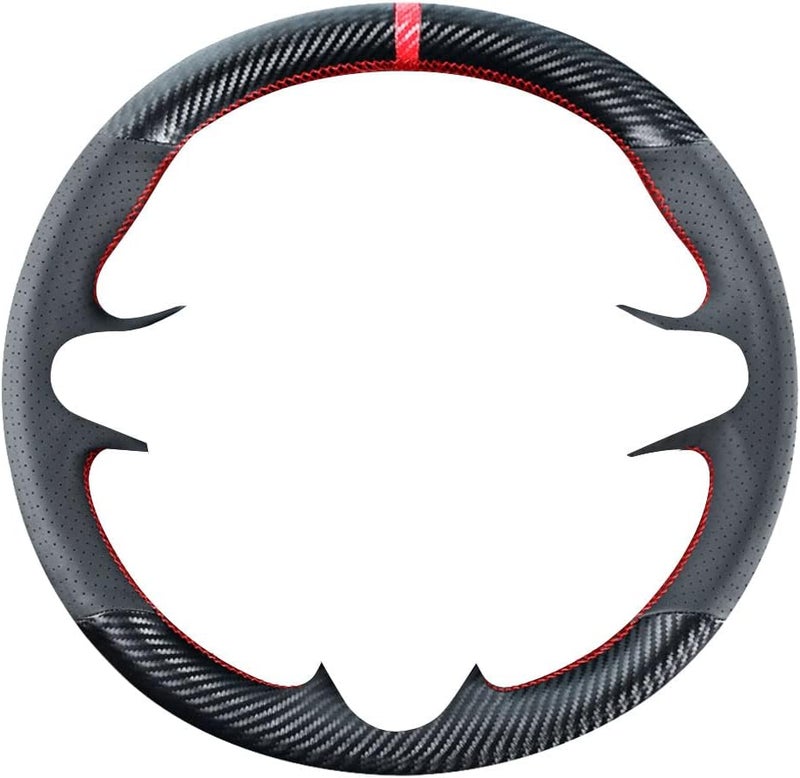 Kivnto غطاء عجلة القيادة من ألياف الكربون مع خياطة DIY لهوندا سيفيك الجيل الثامن 2006 2007 2008 2009 2010 2011 3 دعامات 13.5-14.5 بوصة إكسسوارات داخلية من الجلد - Image 2