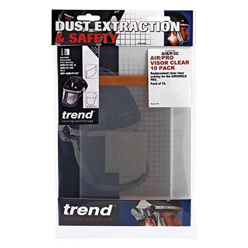 Trend Airshield Pro Clear Replacement Visor Overlays, Pack of 10, Keeps Your Airshield Pro Visor In Top Working Condition, AIR/P/3C - Image 2