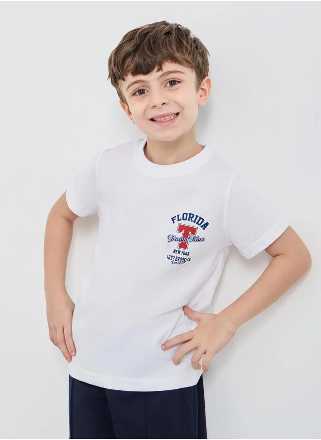 ستايلي Styli Graphic Print Round Neck T-Shirt
