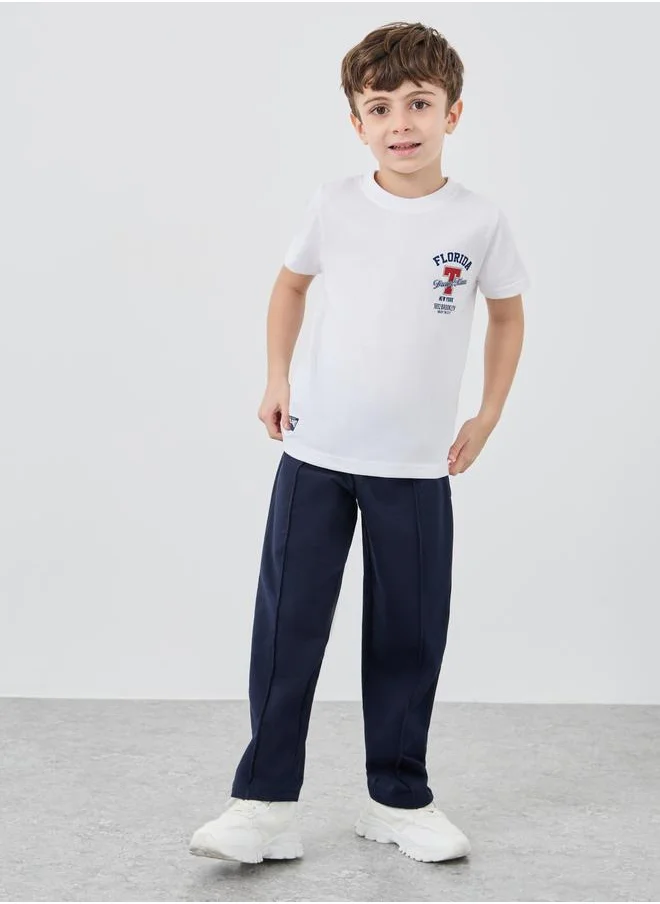 ستايلي Styli Graphic Print Round Neck T-Shirt