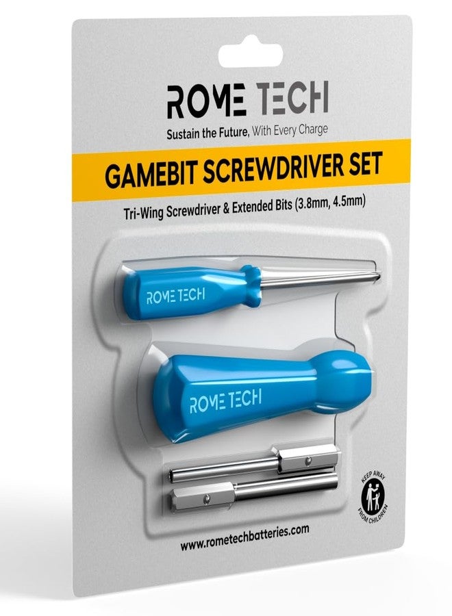 Rome Tech Gamebit Screwdriver Set for GameCube, Gameboy, SNES, NES, N64, Sega Game Cartridge, Tri Wing Screw Driver & 3.8mm 4.5mm - Screwdriver Bit Set Console Repair Tool - Image 1