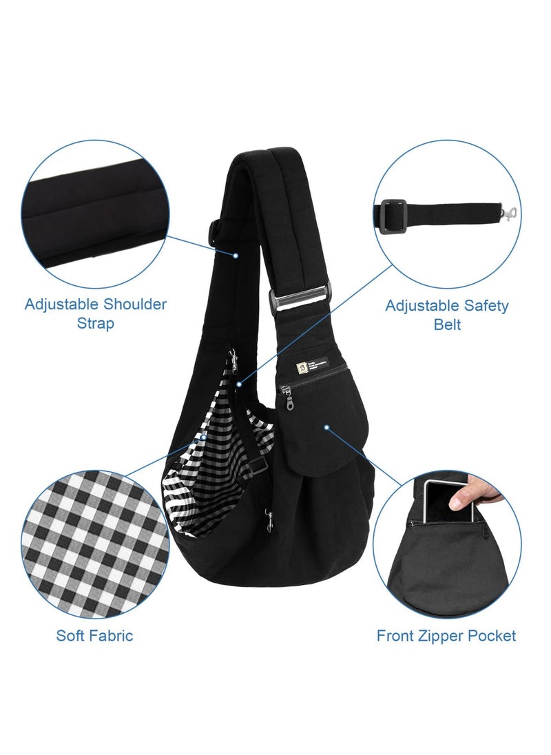 Excefore - Hands Free Pet Sling Carrier for Small Dogs and Cats Adjustable Shoulder Strap Secure Clasp Soft and Breathable Material Perfect for Travel and Outdoor Activities - Image 1