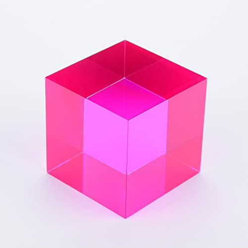 CMY Cubes The M Cube 50mm Magenta Hue Cube Optical Color Cube Diamond Polished Teaches Subtractive Color Mixing Educational Scientific Physics Kinetic Art Desk Object - Image 5