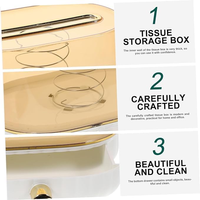 JUMIX Desktop Tissue Box Tissue Holders Decorative Clear Container Clear Tissue Box Clear Tissue Box Cover Box Dispenser Clear Napkin Box Holder Clear Tissue Box Holder Napkin (Orange) - Image 5