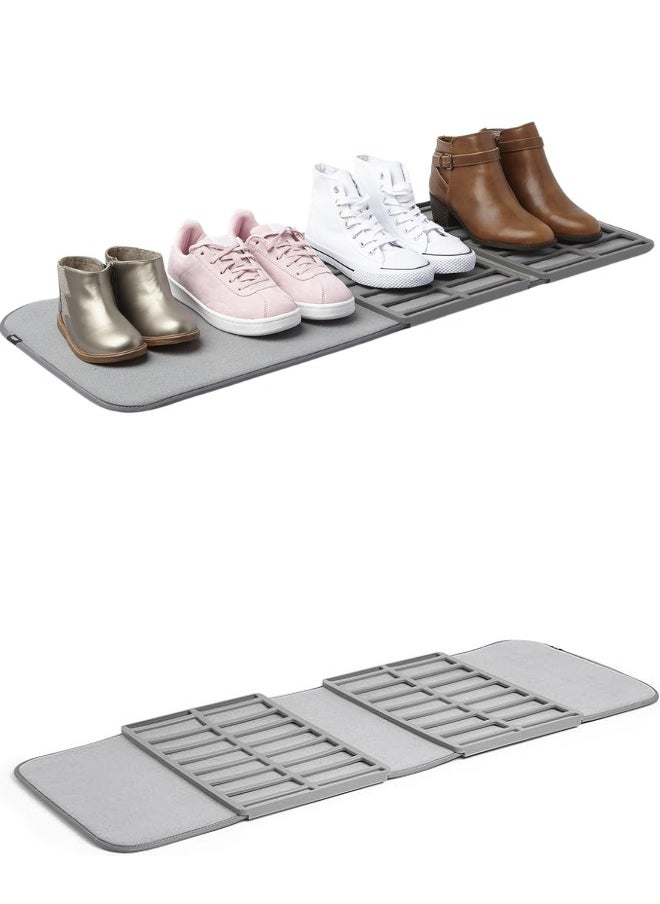 Generic Shoes Rack -Washable Multipurpose Drying Mat and Boot Tray for Entryway, Dark Gray, 88Cm Length x 33Cm Height  - Image 1