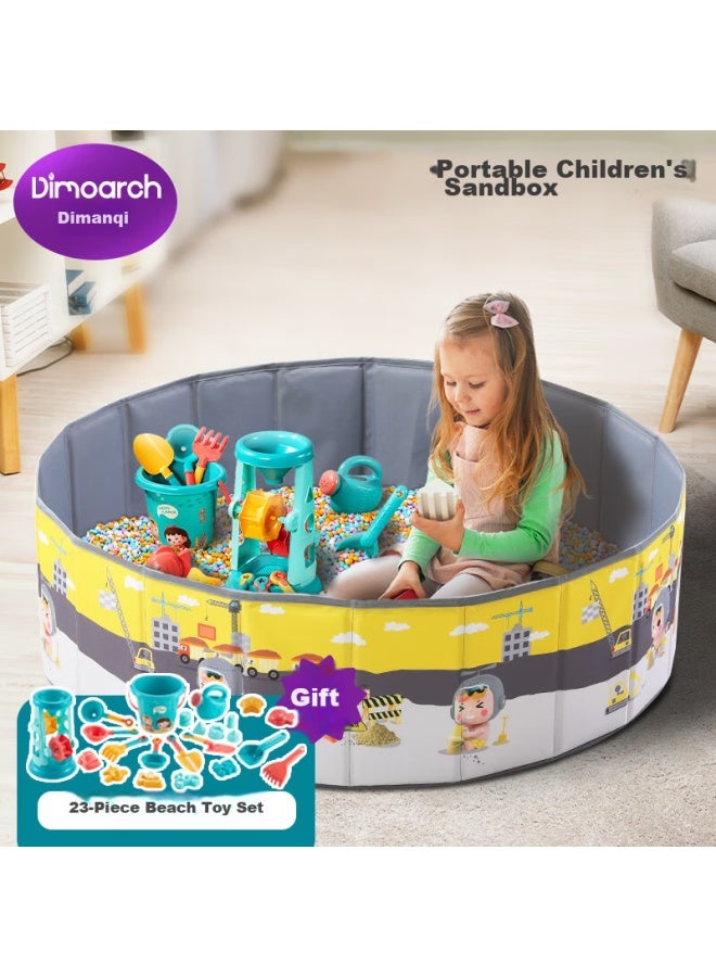 Dimoarch Sand Play Set, Beach Toys For Kids, Home Use Large Particle Indoor Seaside Fence, Diameter 1.2 Meters Sand Pit - Image 1