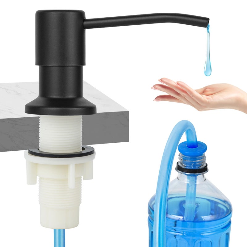 Soap Dispenser for Kitchen SinkMatte Black Stainless Steel Countertop Dish Sink Soap Dispenser Pump with 47  Extension Tube kit