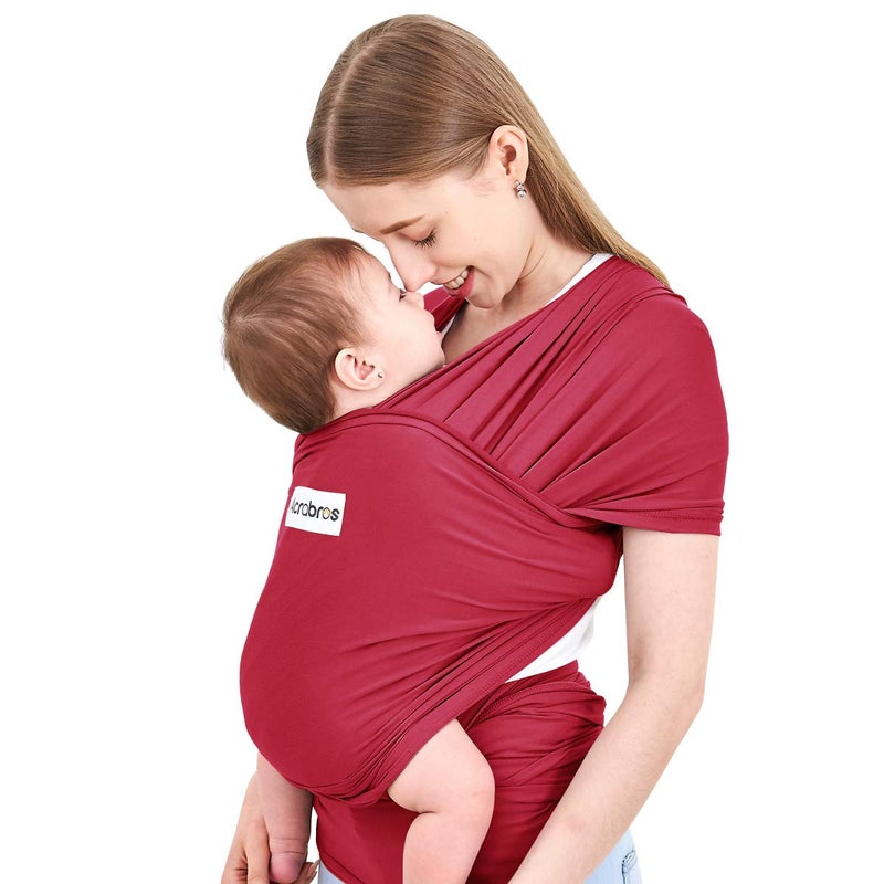 Acrabros Baby Wrap Carrier,Hands Free Baby Carrier Sling,Lightweight,Breathable,Softness,Perfect for Newborn Infants and Babies Shower Gift,Royal Red - Image 1