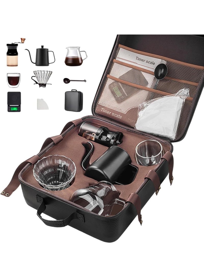 Coffee Maker Set，pour over coffee kit with Portable Carry Case, Coffee Kettle with Drip Filter Coffee Share Pot, Filters, Coffee Scale, Double wall Mug, Manual Coffee Grinder  - Image 5