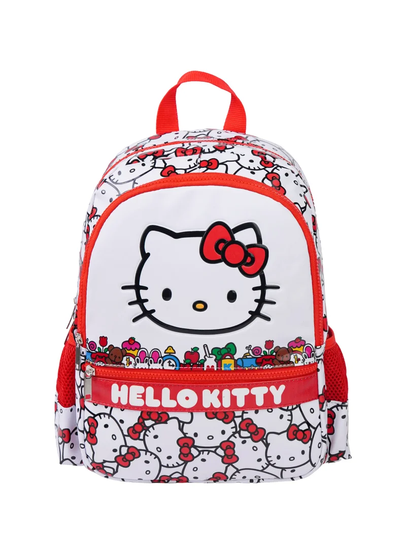 سانريو Sanrio Hello Kitty Toddler Backpack 14" – Official Hello Kitty Preschool School Backpack, Lightweight Kids Travel Daypack with Front Pocket & Side Mesh Pockets