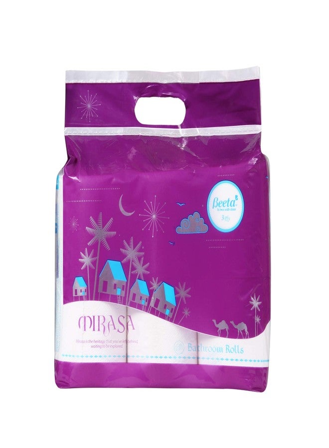 Beeta Mirasa Toilet Roll 12 in 1 Pack -Ultra Soft Tissue Paper-3 Ply White - 100% Natural Virgin Cellulose Fiber - Image 1