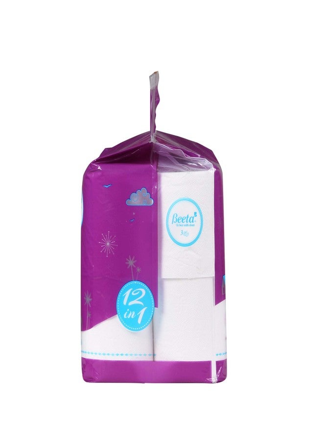 Beeta Mirasa Toilet Roll 12 in 1 Pack -Ultra Soft Tissue Paper-3 Ply White - 100% Natural Virgin Cellulose Fiber - Image 2