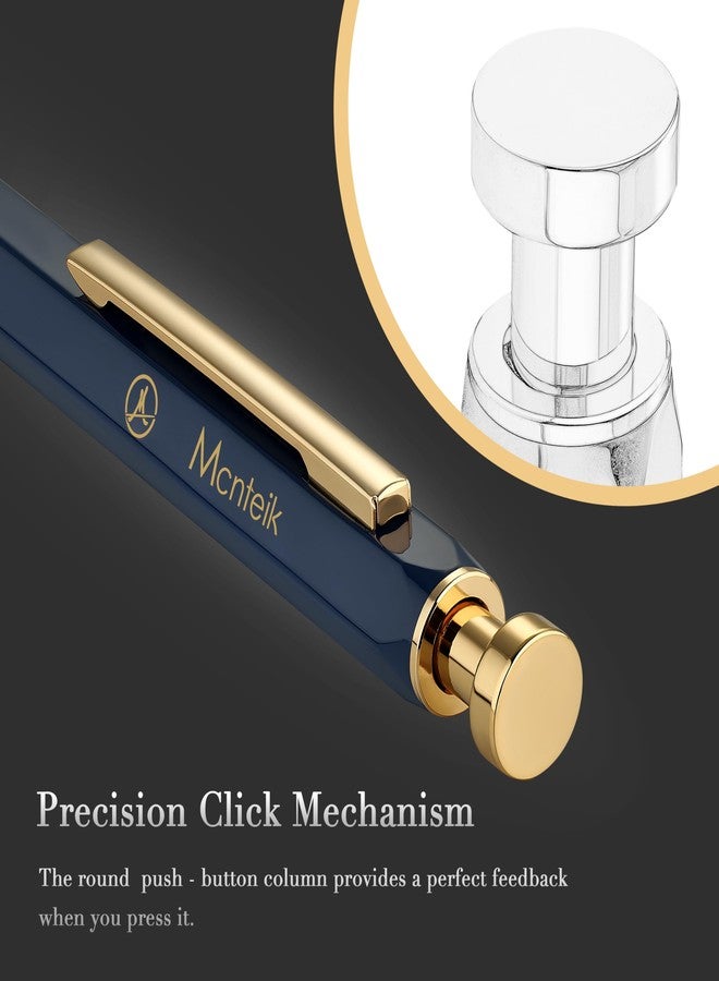 MCNTEIK Blue Gel Pen-Stunning Click Pen with 24K Gold Finish, Hexagonal Design, ADMOK Black Refill, Best Gift Set for Men & Women, Professional Executive Office, Nice Fancy Retractable Pens - Image 2