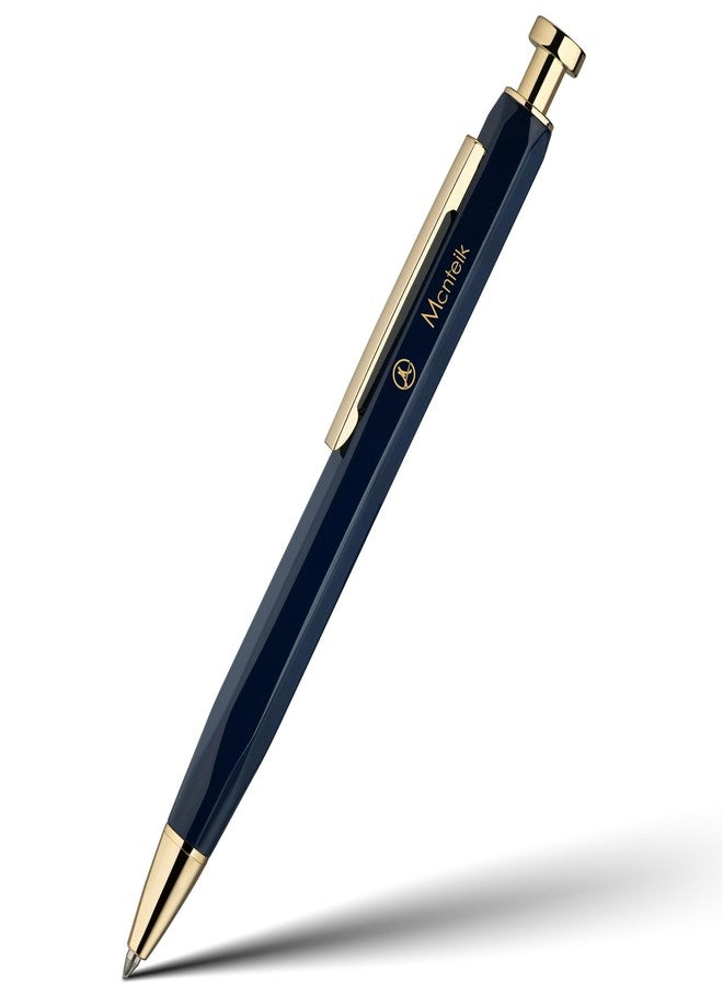 MCNTEIK Blue Gel Pen-Stunning Click Pen with 24K Gold Finish, Hexagonal Design, ADMOK Black Refill, Best Gift Set for Men & Women, Professional Executive Office, Nice Fancy Retractable Pens - Image 1