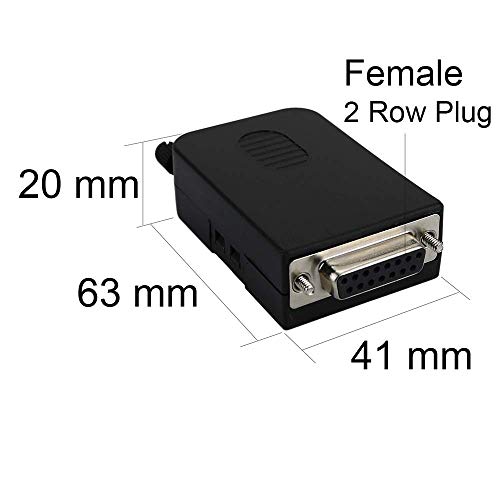 Twinkle Bay TwinkleBay D-SUB DB15 Female 15 Pin Jack Port to Terminal Breakout Board Connector, 2 Row Plug with Case - Image 3