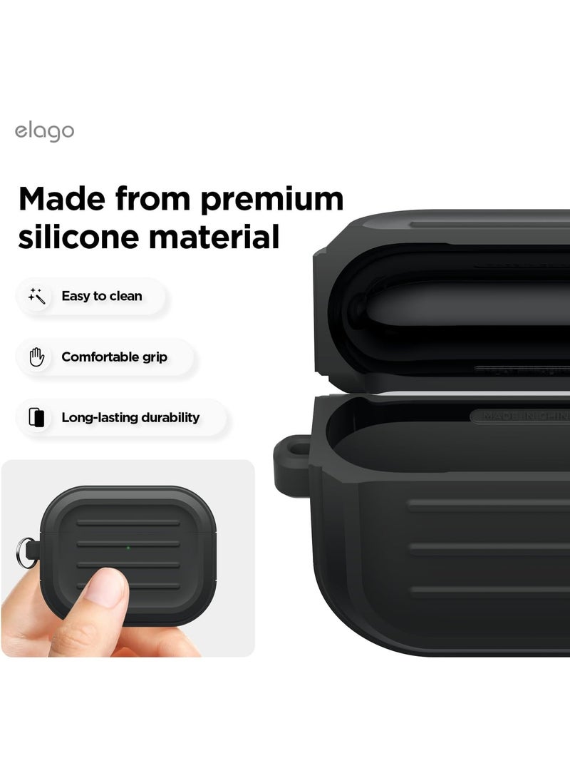 Elago Armor Hang designed for Airpods Pro 3 (2025) 3rd Generation case cover with Carabiner - Black - Image 4