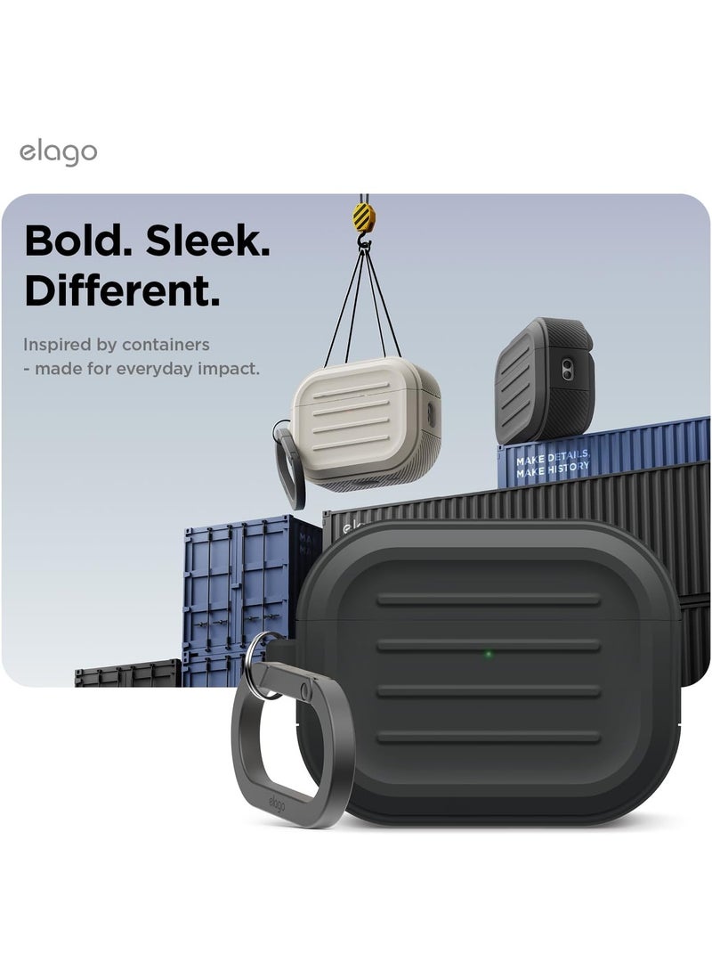Elago Armor Hang designed for Airpods Pro 3 (2025) 3rd Generation case cover with Carabiner - Black - Image 3