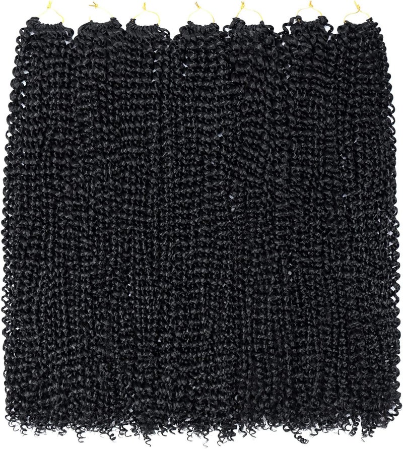 Dorsanee Passion Twist Hair 24 Inch 7 Packs Water Wave Crochet Hair Long Bohemian Curly Braiding Hair for Butterfly Locs, Faux Locs, Boho Style Spring Twist Crochet Braids (1B#) - Image 1