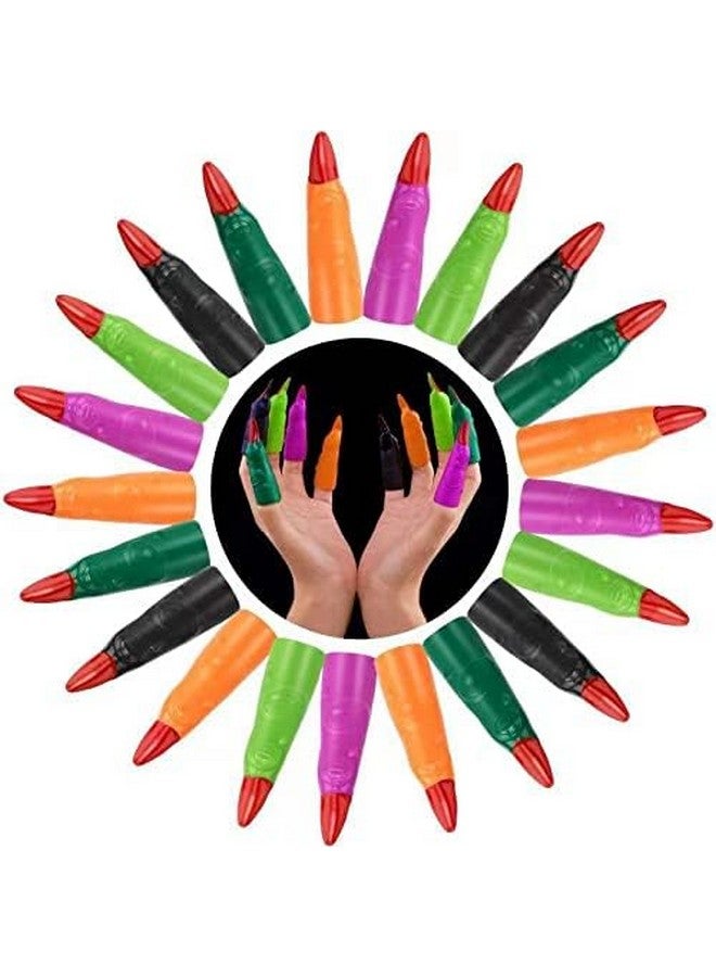 HFATMOS Finger Pointers for Kids Reading, Multicolor Witch Fingers, Finger Nail Covers for Kindergarteners, Young Readers, Cosplay Costume Party, Masquerade Decorations, 24 Pcs - Image 2