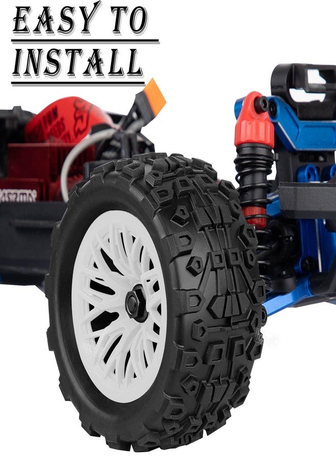 hopsupRC RC Wheels for 1/18 Granite/Typhon,1/18 All-Terrain Truck Tires w/Plastic Wheels,RC Wheels and Tires Rubber Tire RC Truck Tires(4PCS) White - Image 4