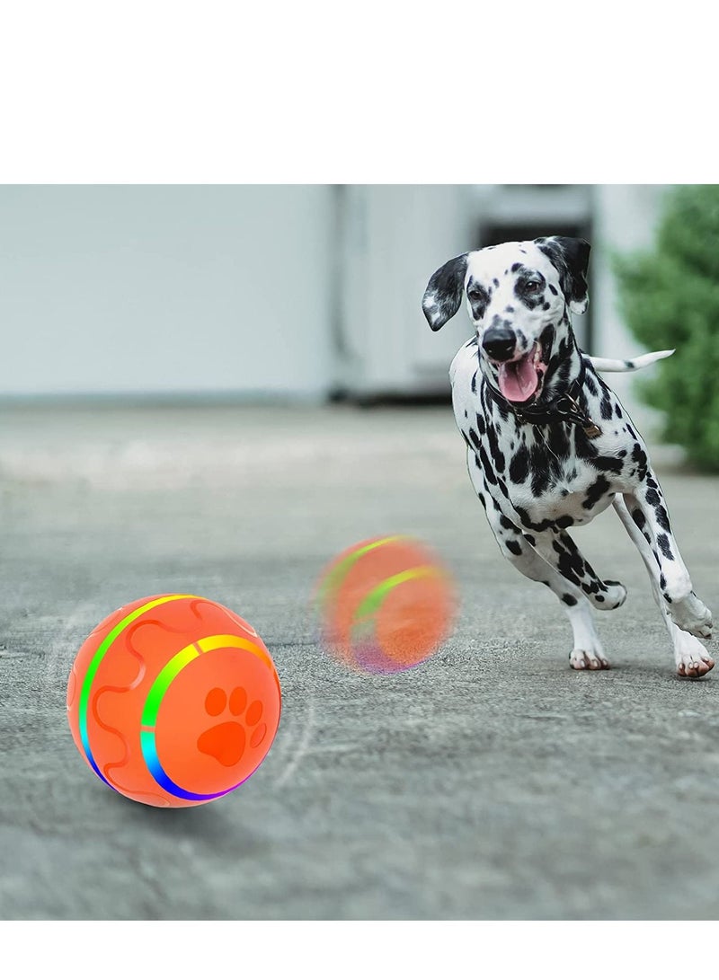 SYOSI Dog Balls Toys Remote Control Dog Balls Interactive Dog Balls Toys Active Rolling Ball for Dogs Orange Light Up Dog Ball USB Rechargeable Aggressive Chewers Toy - Image 4