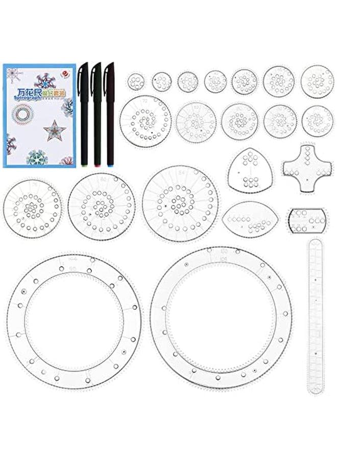 SYOSI Spirograph Drawing Spirograph Set Spirograph Deluxe Set With 28 Painting Magic Spiral Art Drawing Kit Geometric Drawing Ruler Spirograph Art Design Set For Adults And Kids - Image 4
